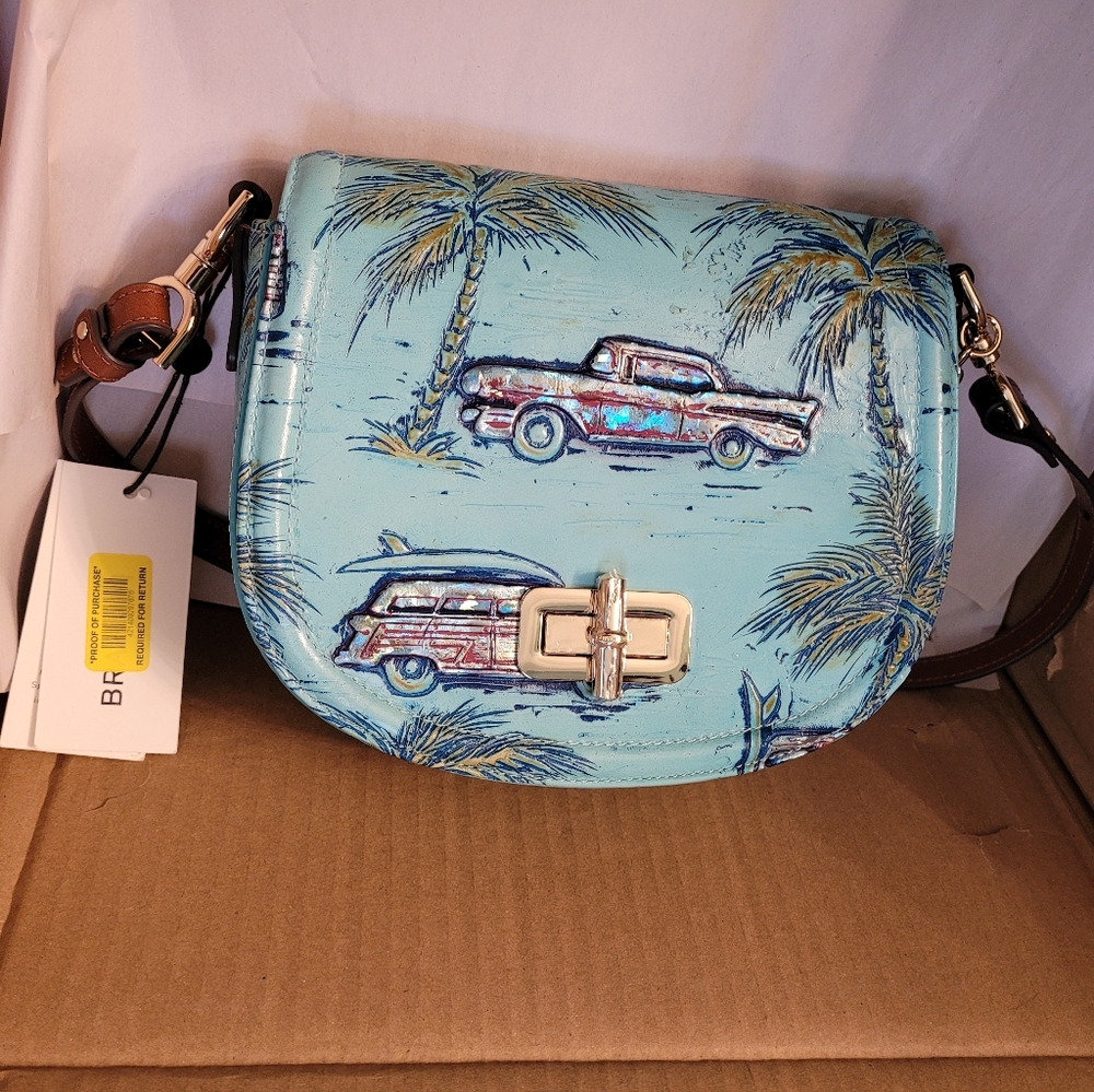 Brahmin BRIAR Copa Cabana Blue Crossbody Bag with Gold Turn-Lock Nwt - Picture 11 of 11